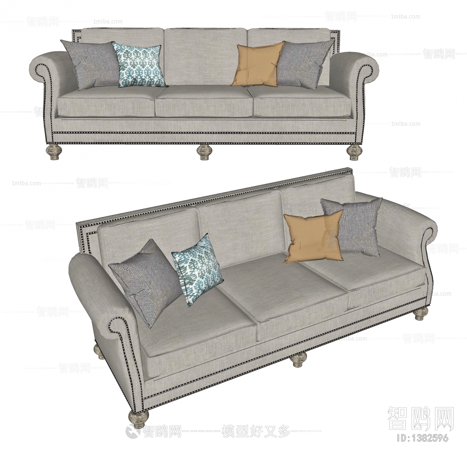 American Style Three-seat Sofa