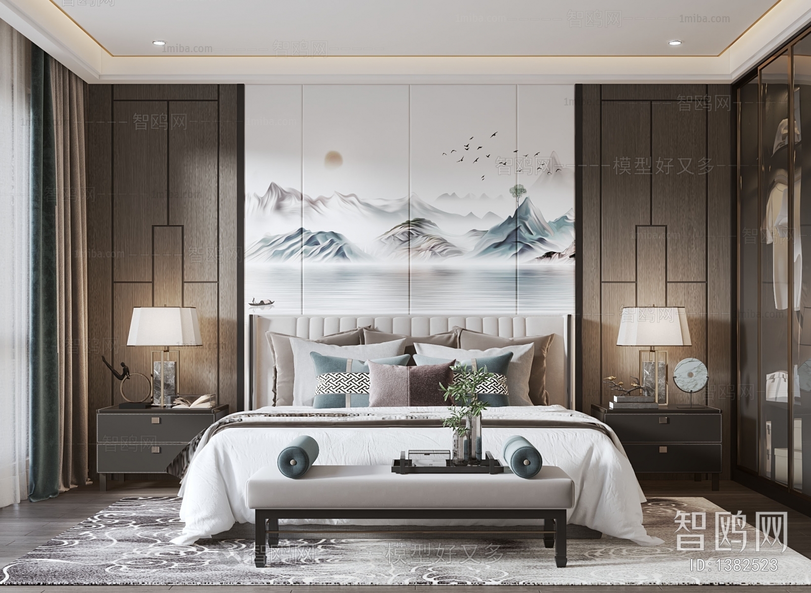 New Chinese Style Bedroom