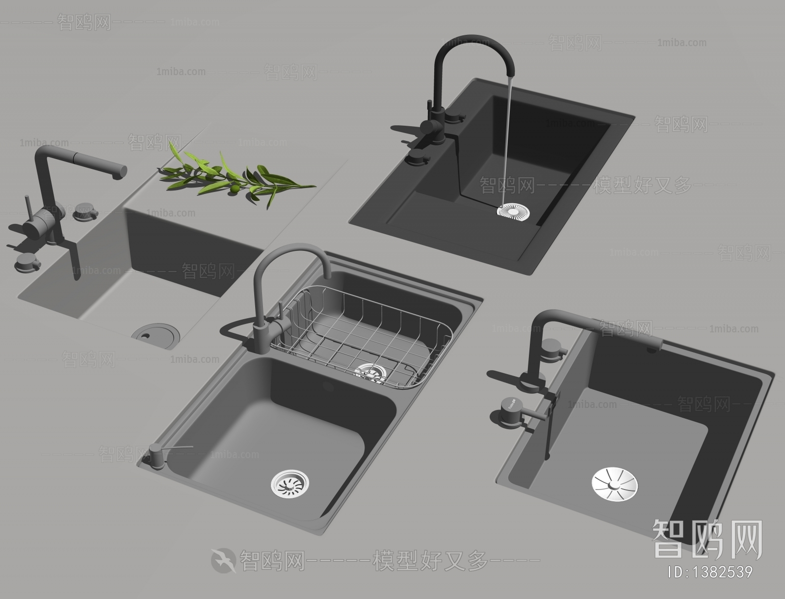 现代厨房嵌入式水槽