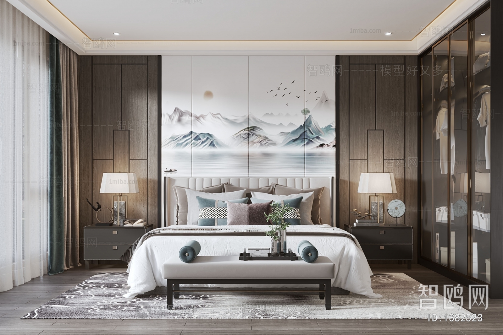 New Chinese Style Bedroom