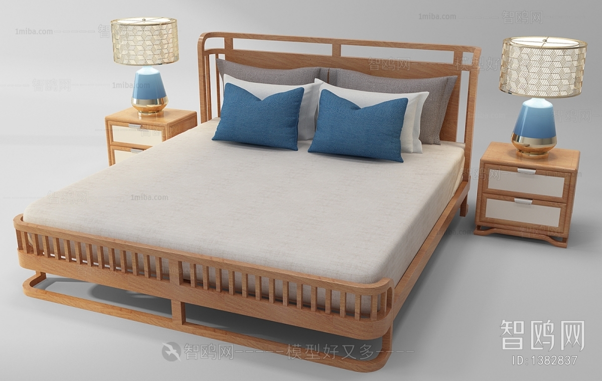 New Chinese Style Double Bed