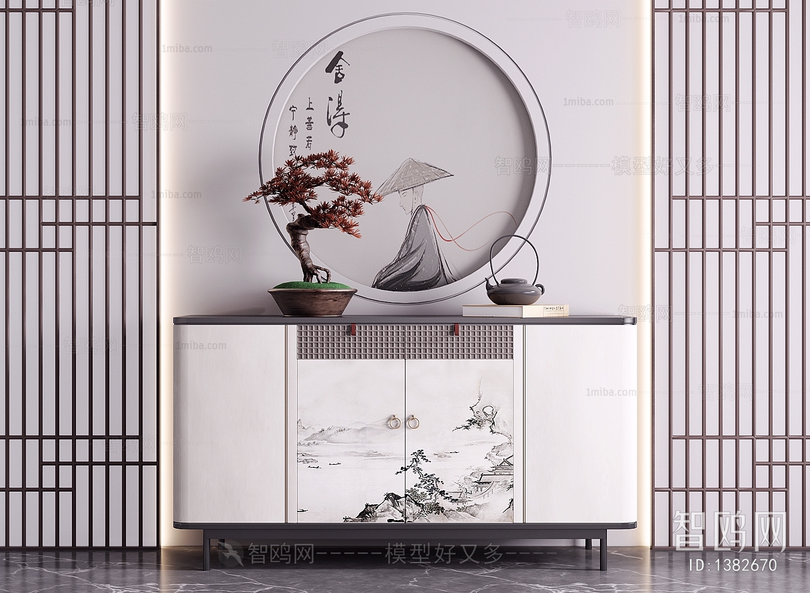 New Chinese Style Side Cabinet