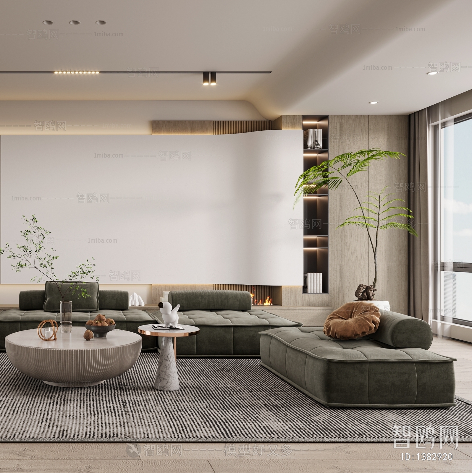 Modern Wabi-sabi Style A Living Room