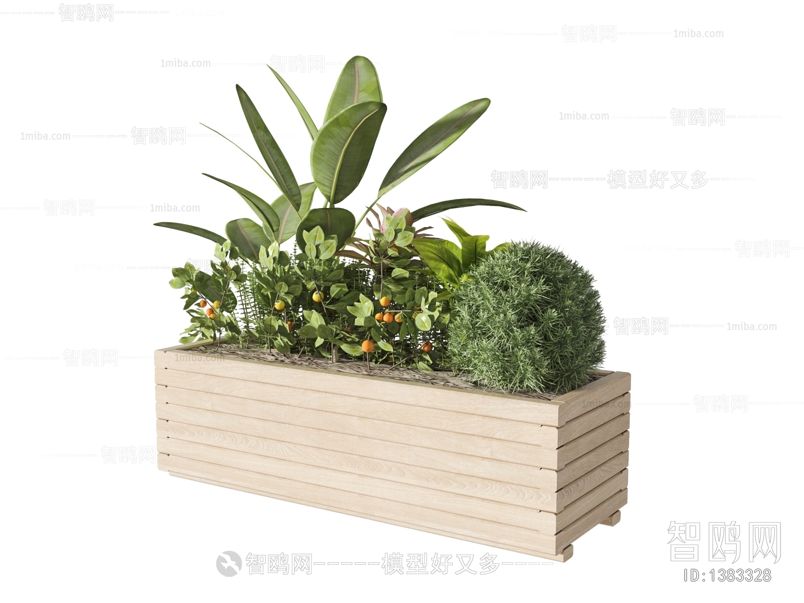 现代灌木绿植花箱