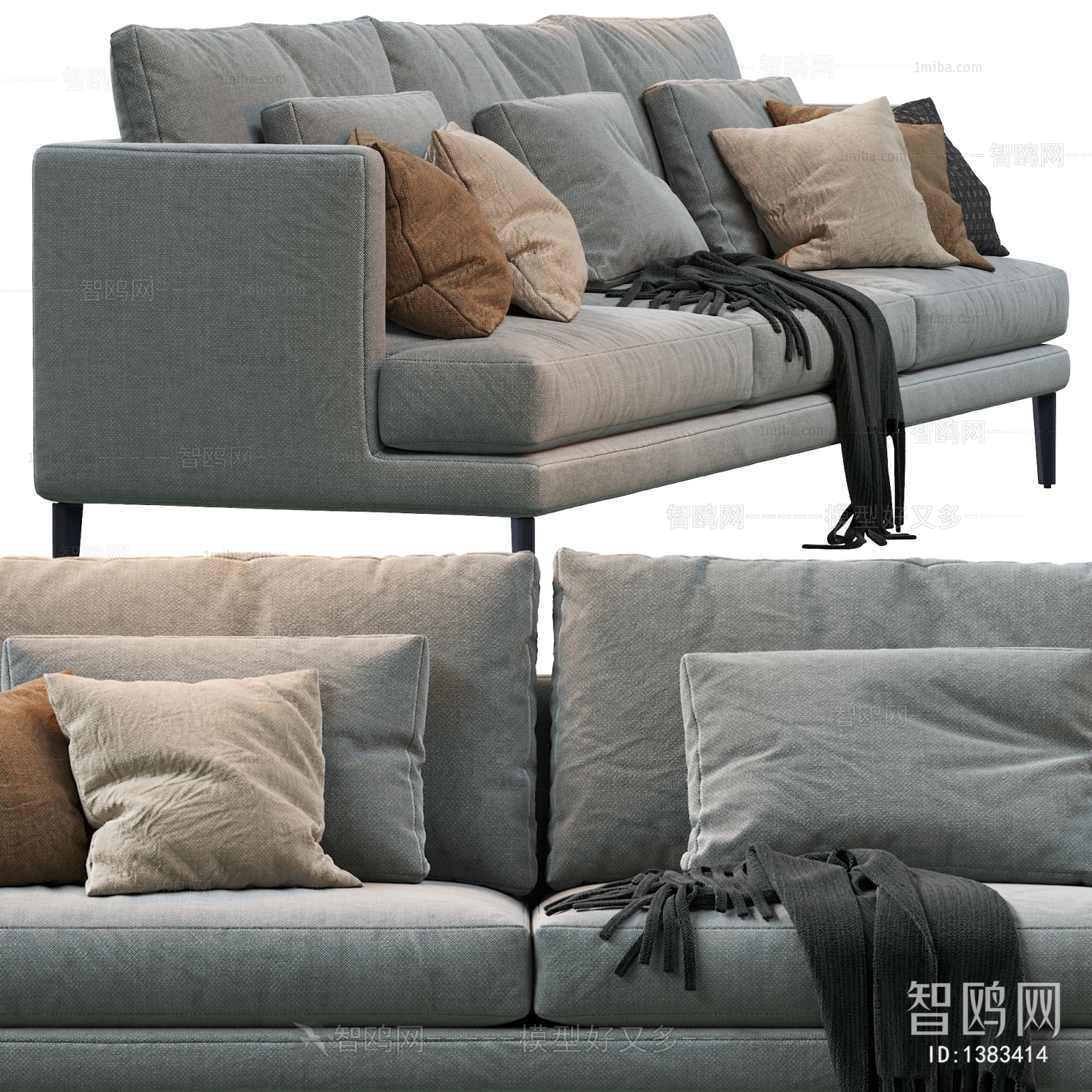 Nordic Style Three-seat Sofa