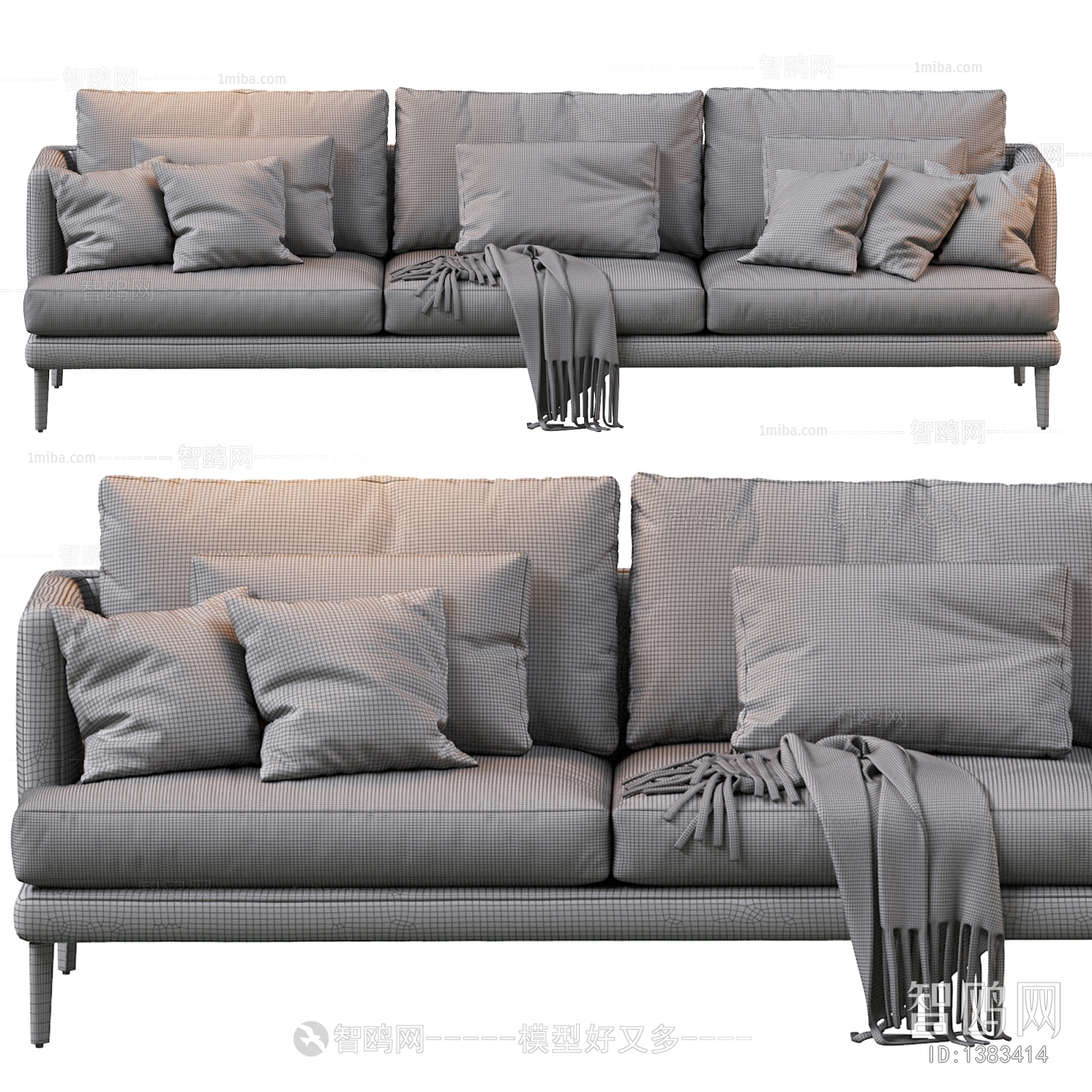 Nordic Style Three-seat Sofa