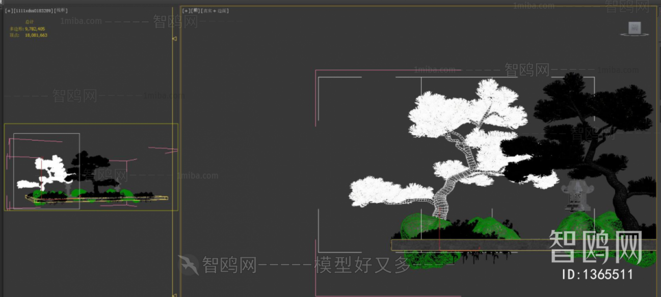 背景树木为后期-新中式景观树