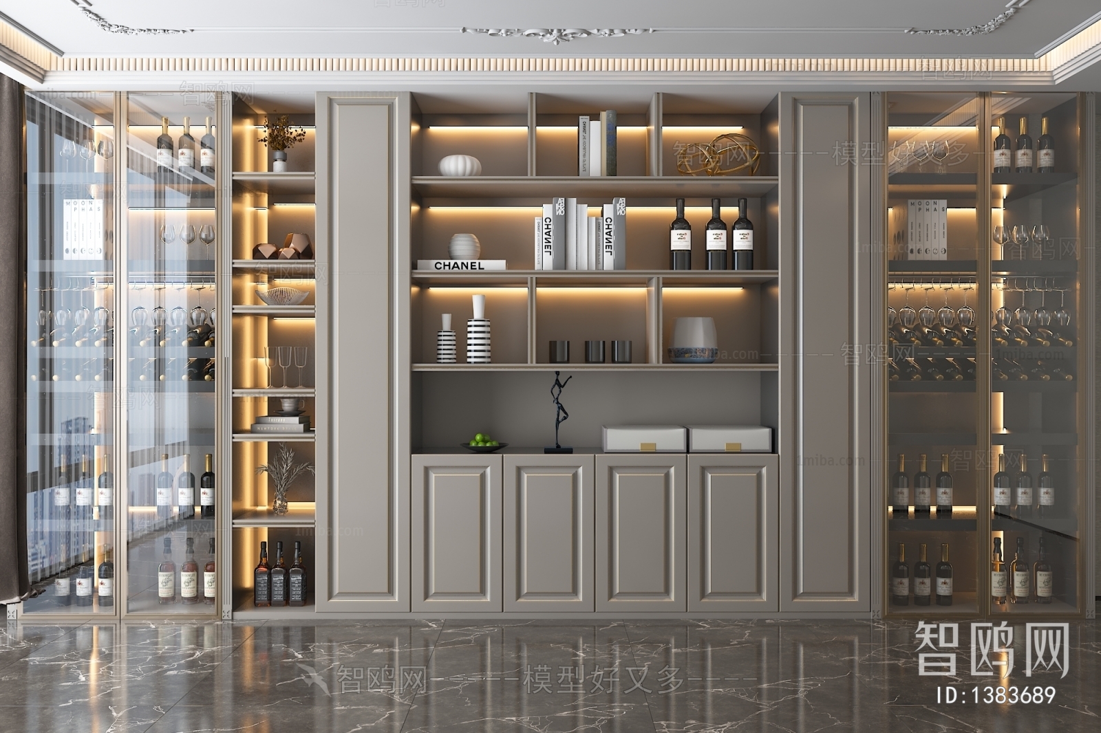 Simple European Style Wine Cabinet