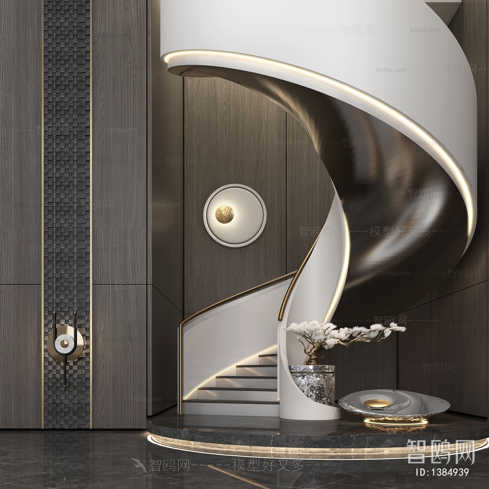 New Chinese Style Rotating Staircase