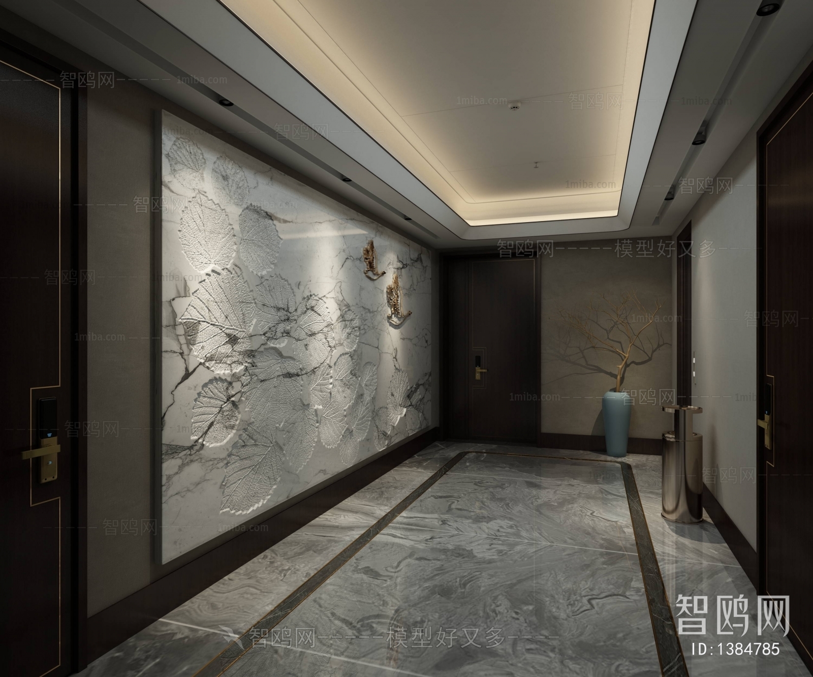 新中式酒店会所电梯厅
