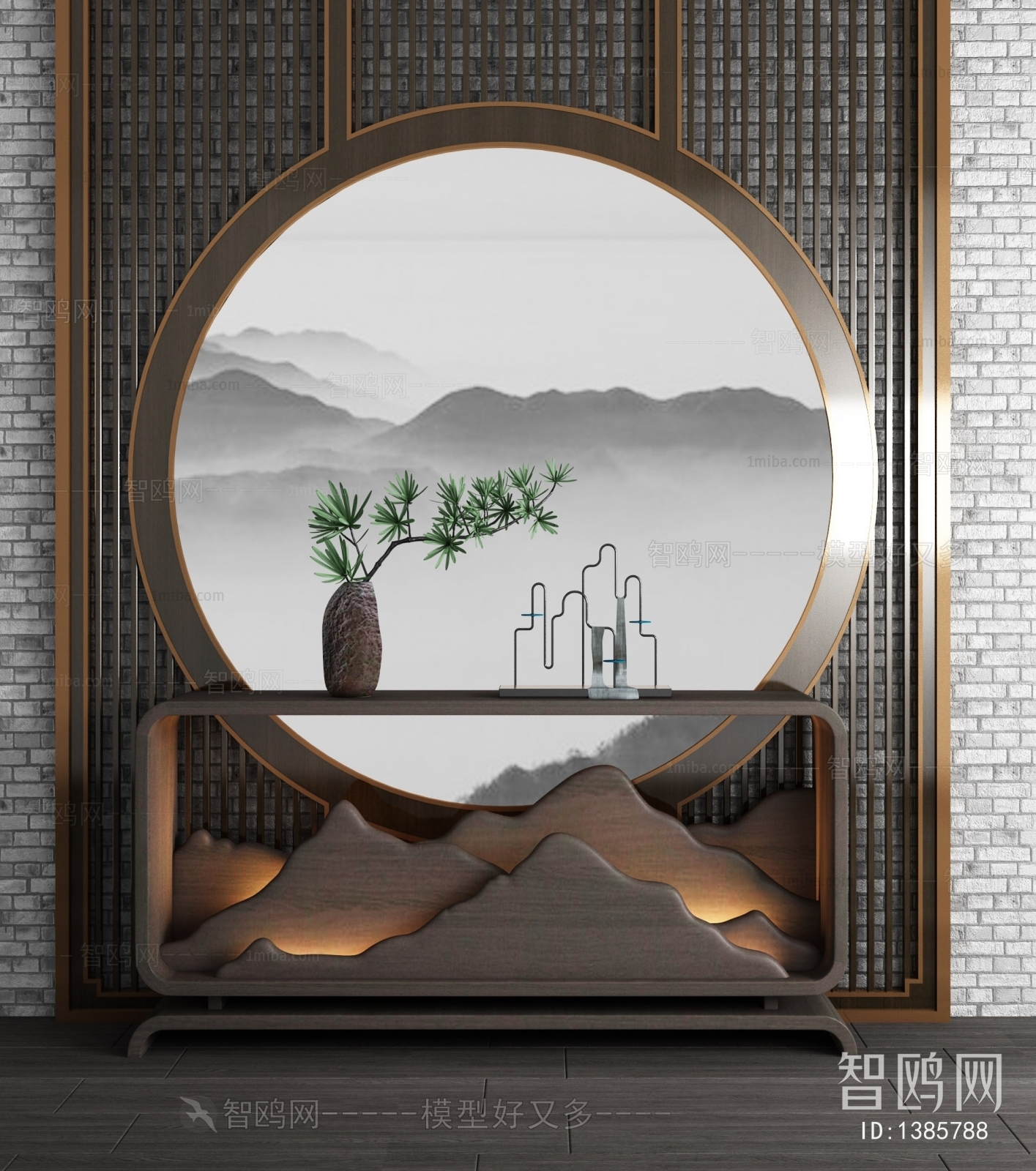 New Chinese Style Entrance Cabinet