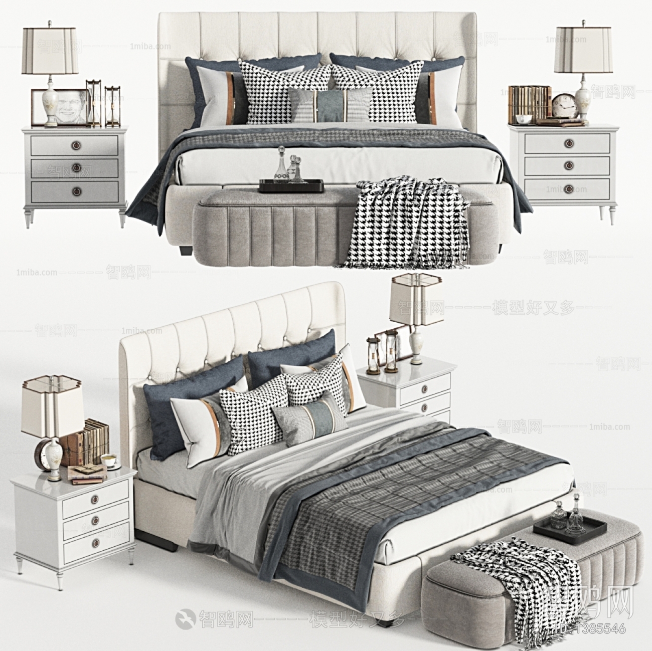 Simple European Style Double Bed