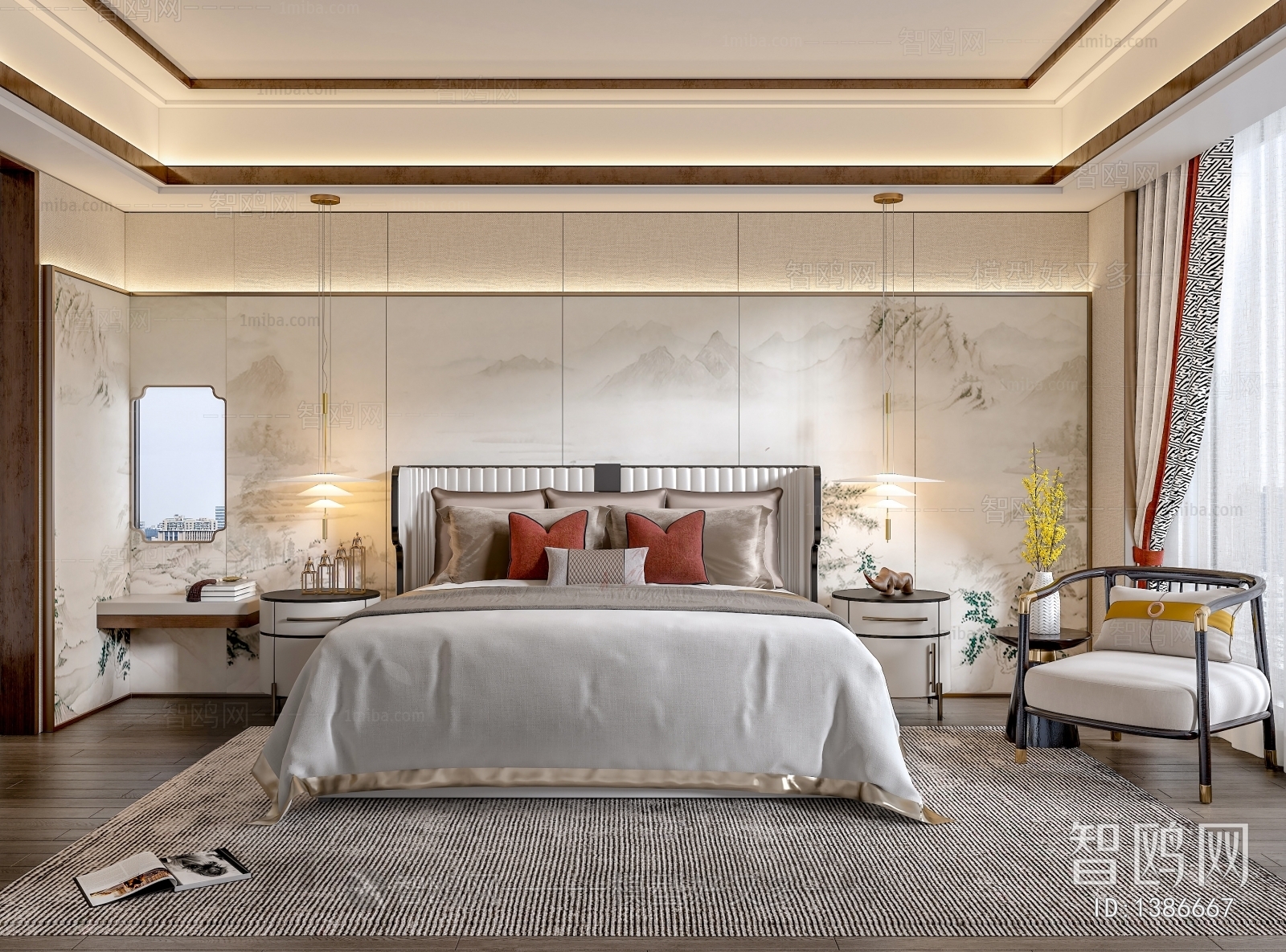 New Chinese Style Bedroom