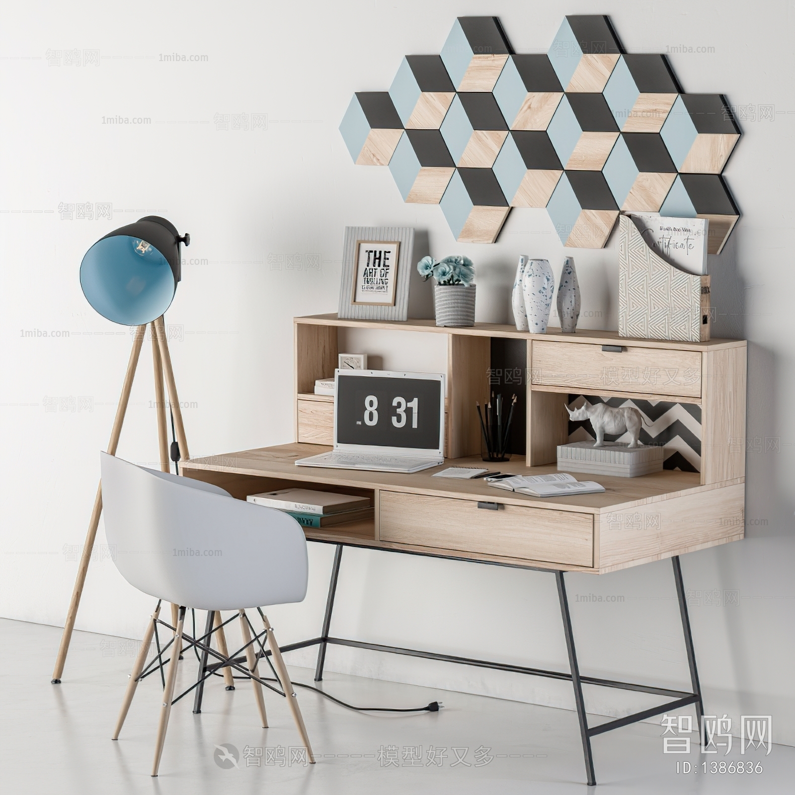 Nordic Style Computer Desk And Chair