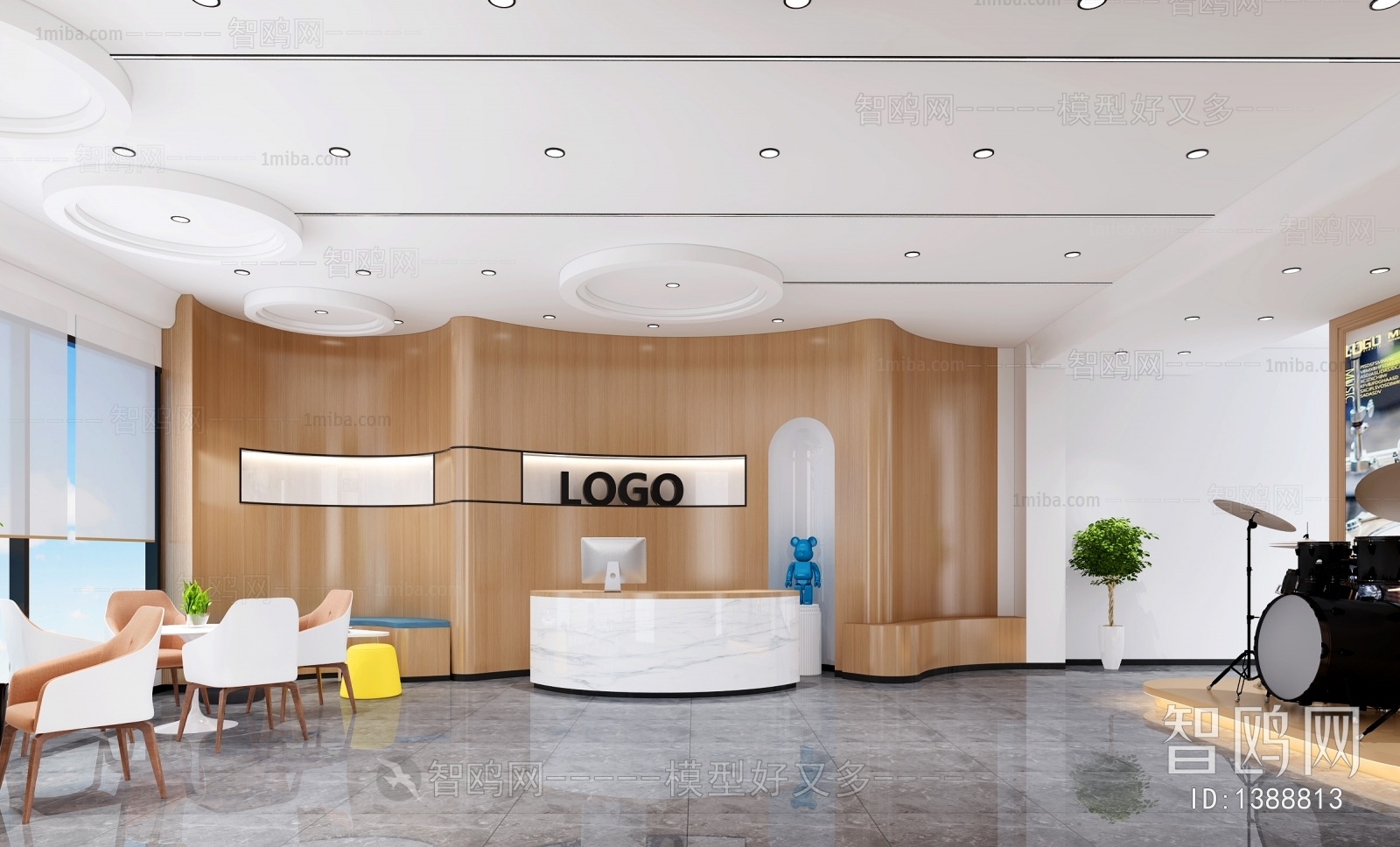 Modern Office Reception Desk