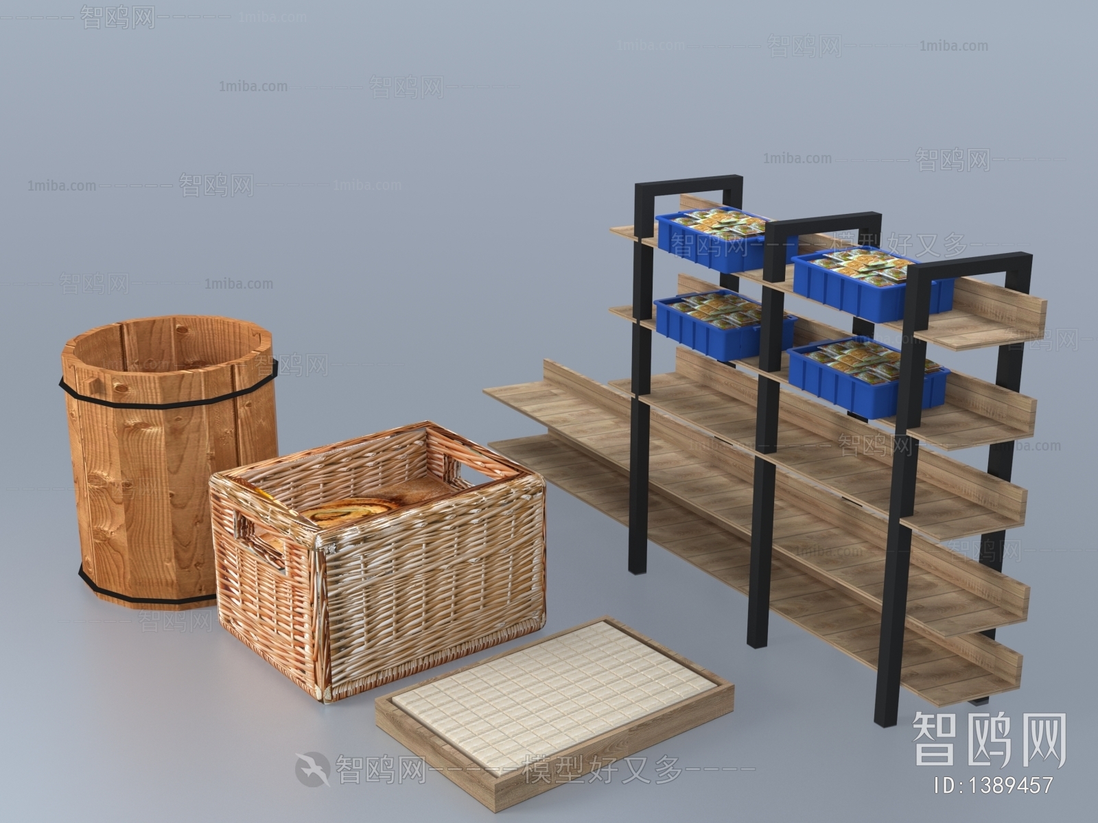 现代厨房用品 木桶 豆腐 竹篮