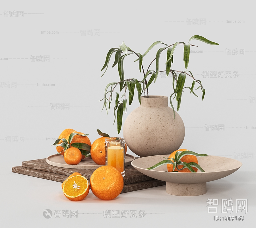 现代橙子水果果盘