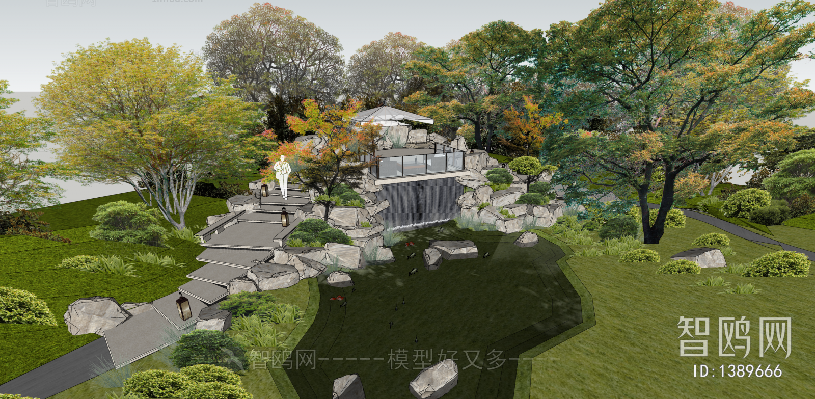 New Chinese Style Park Landscape