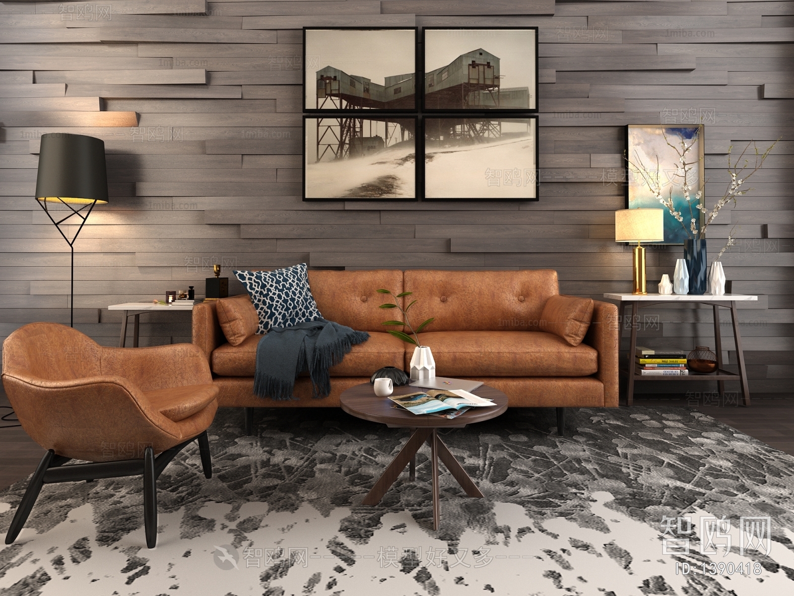 Industrial Style Sofa Combination