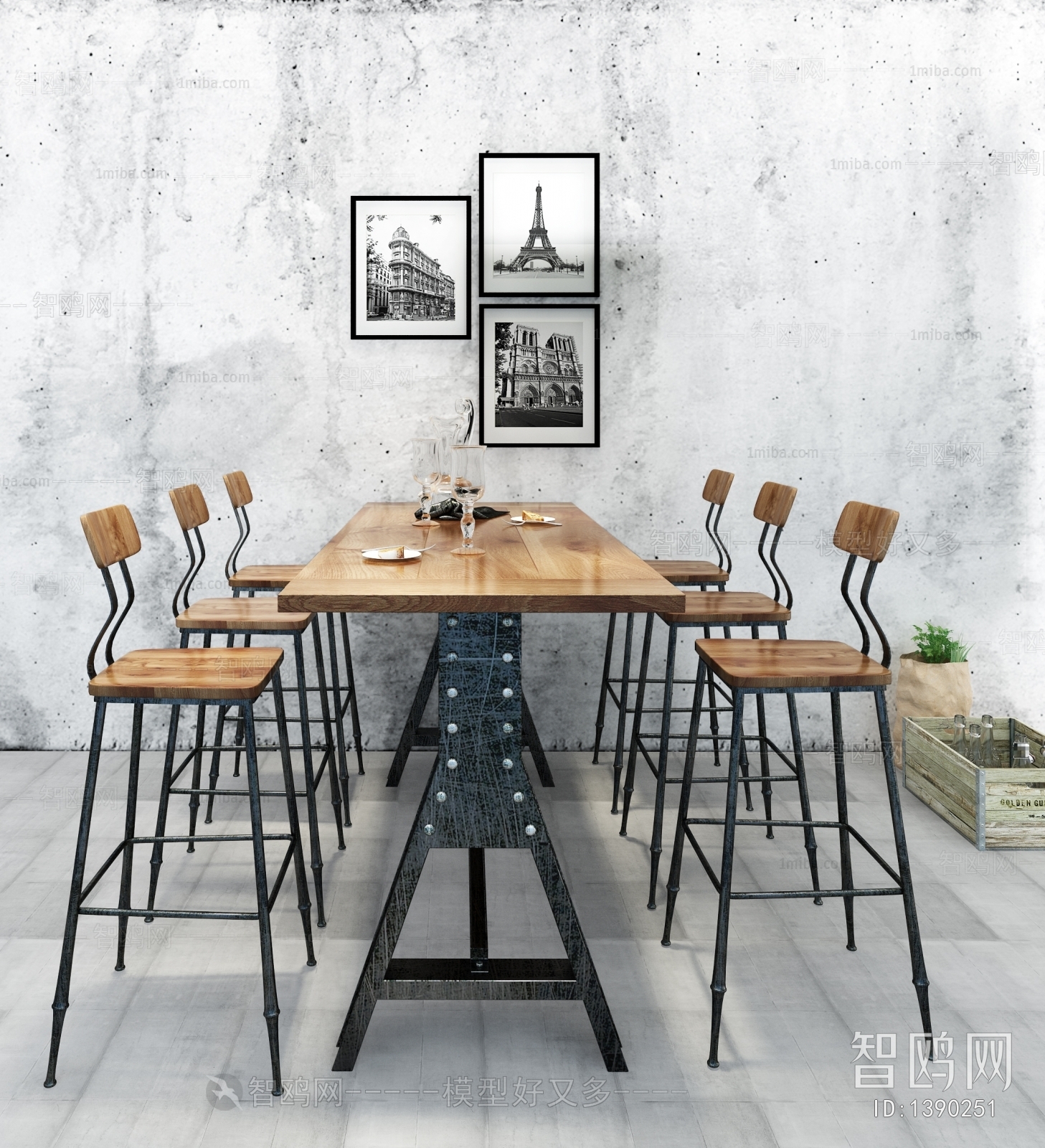 Industrial Style Dining Table And Chairs