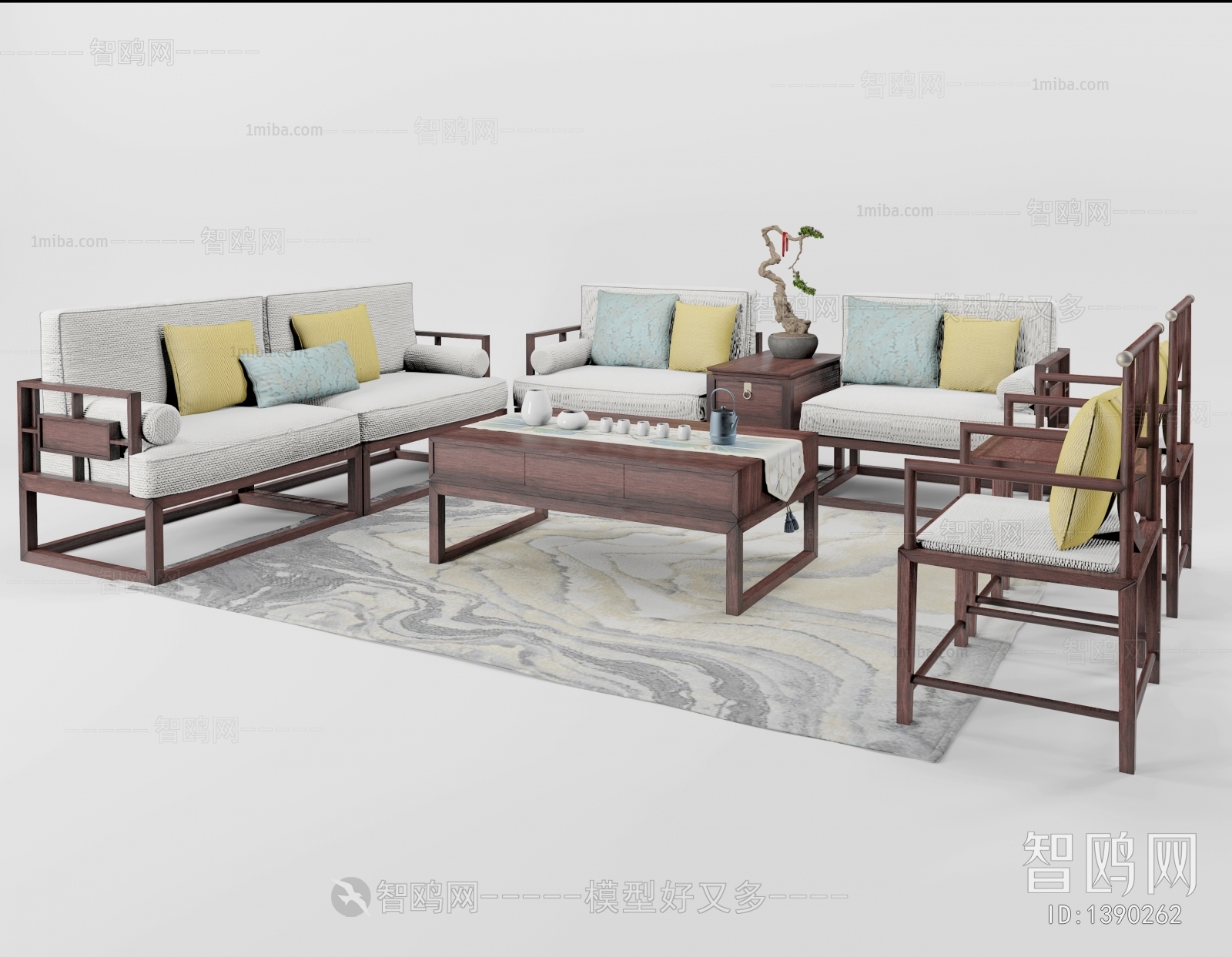 New Chinese Style Sofa Combination