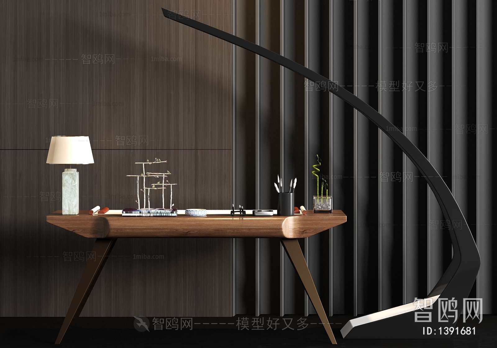 新中式实木书桌