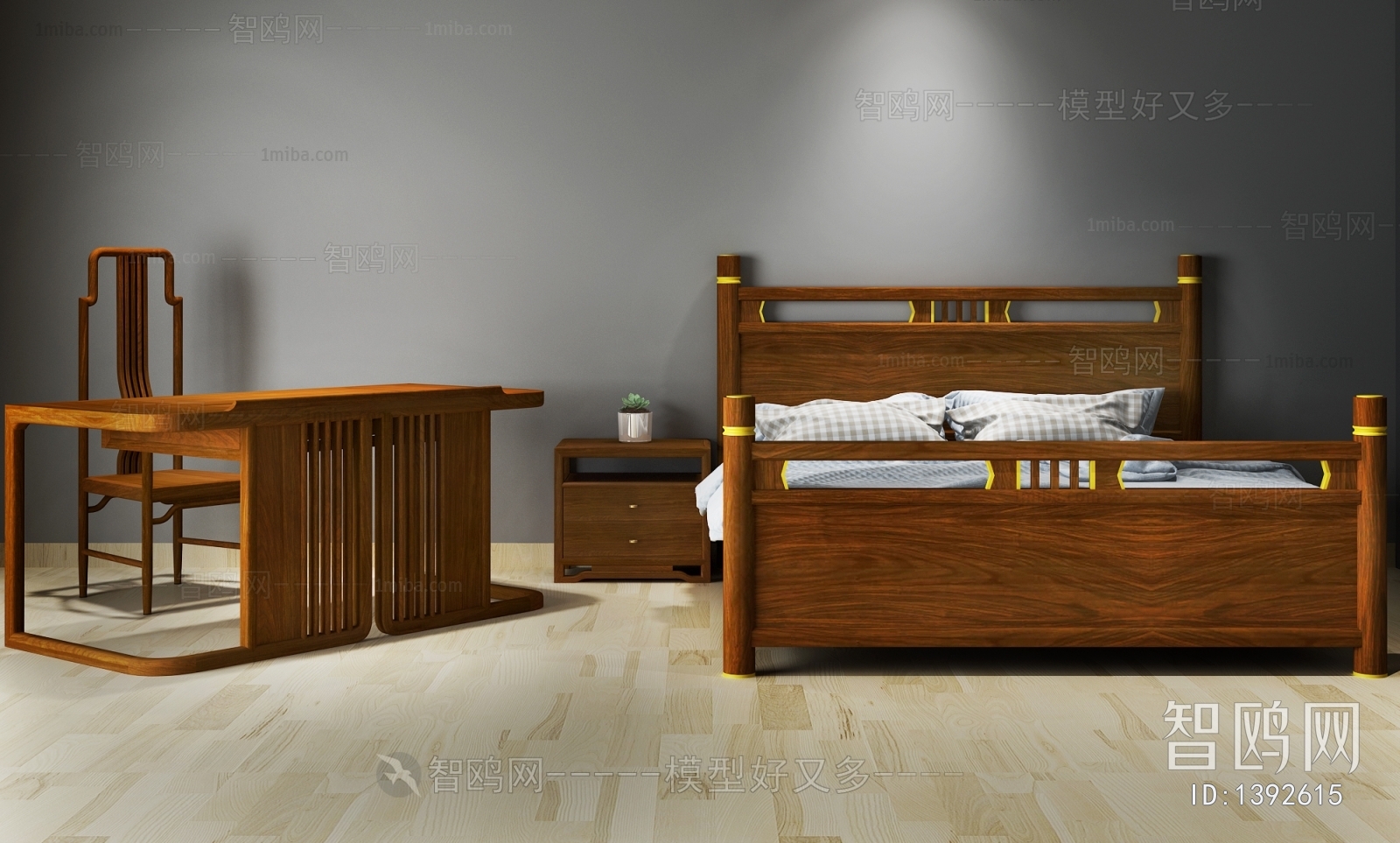 New Chinese Style Double Bed