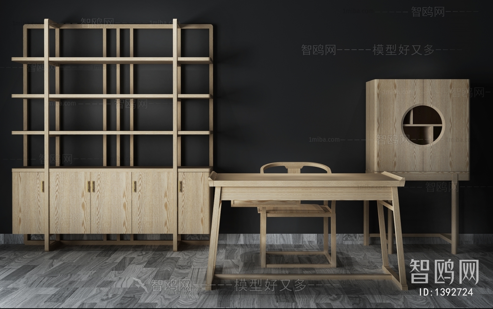 New Chinese Style Computer Desk And Chair