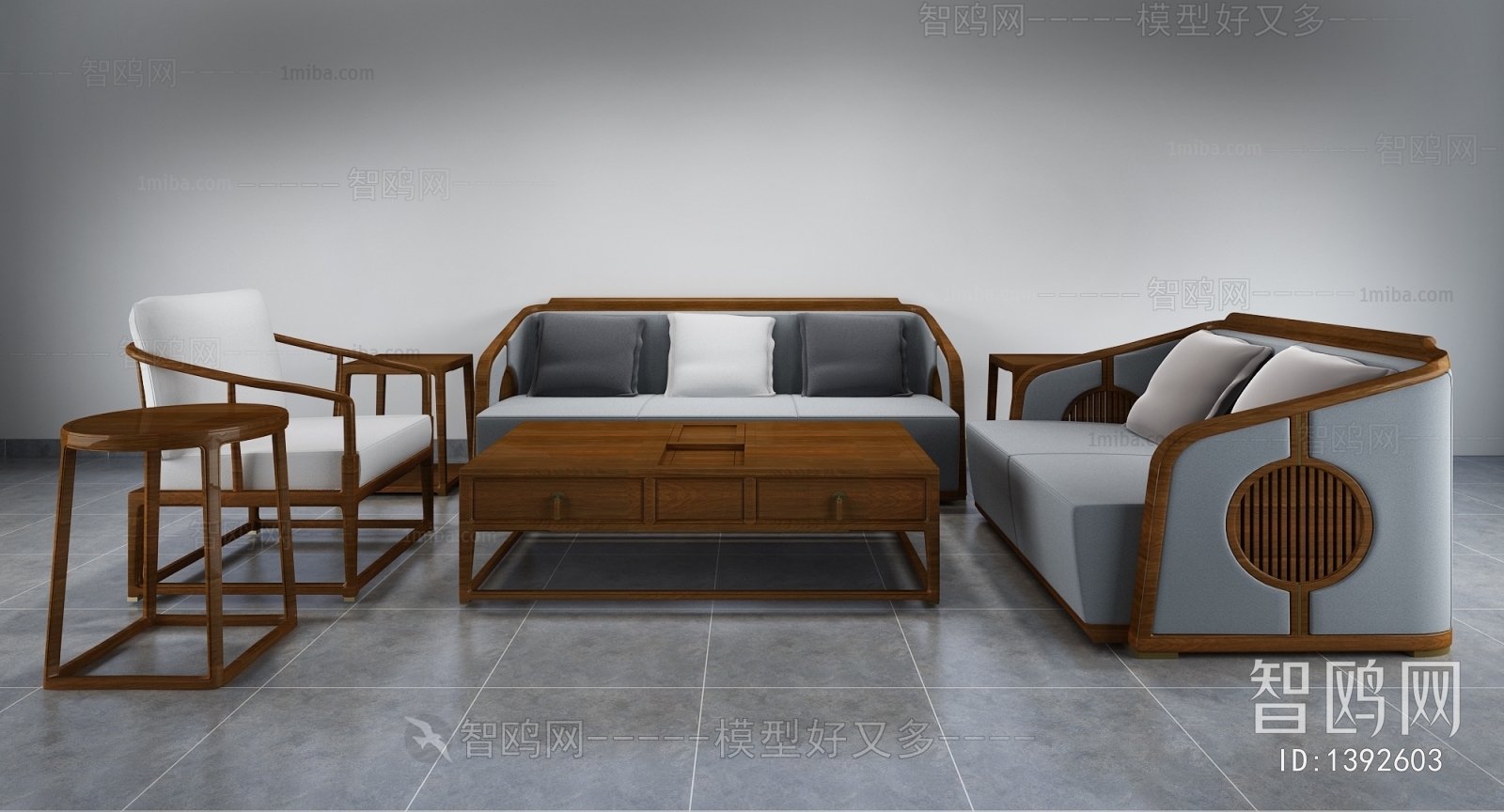 Modern New Chinese Style Sofa Combination