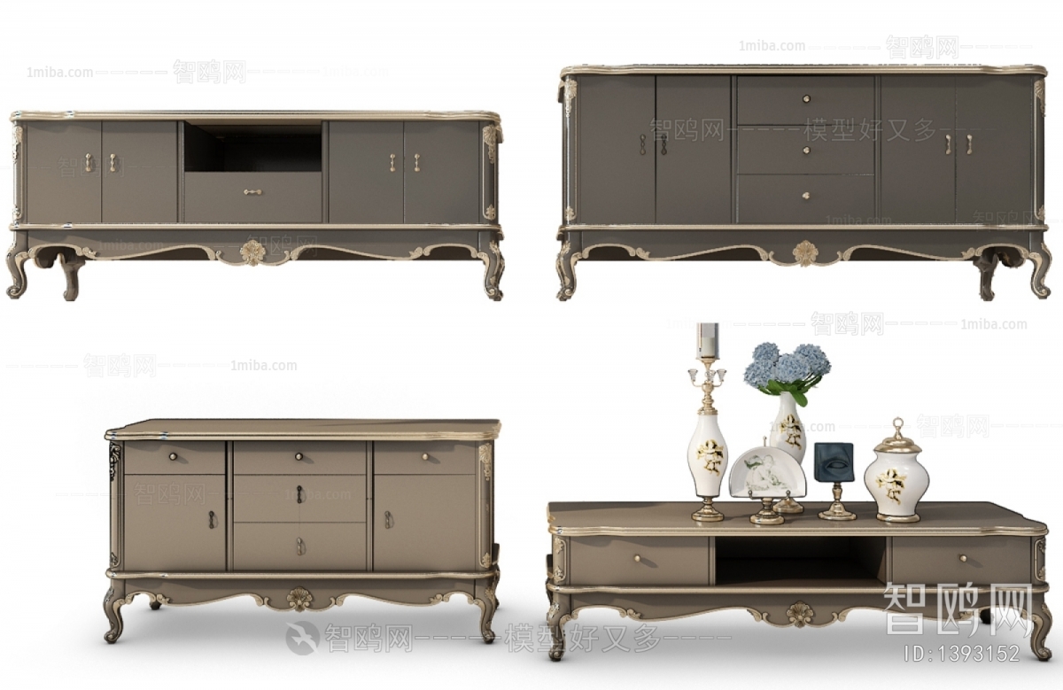 European Style Classical Style TV Cabinet