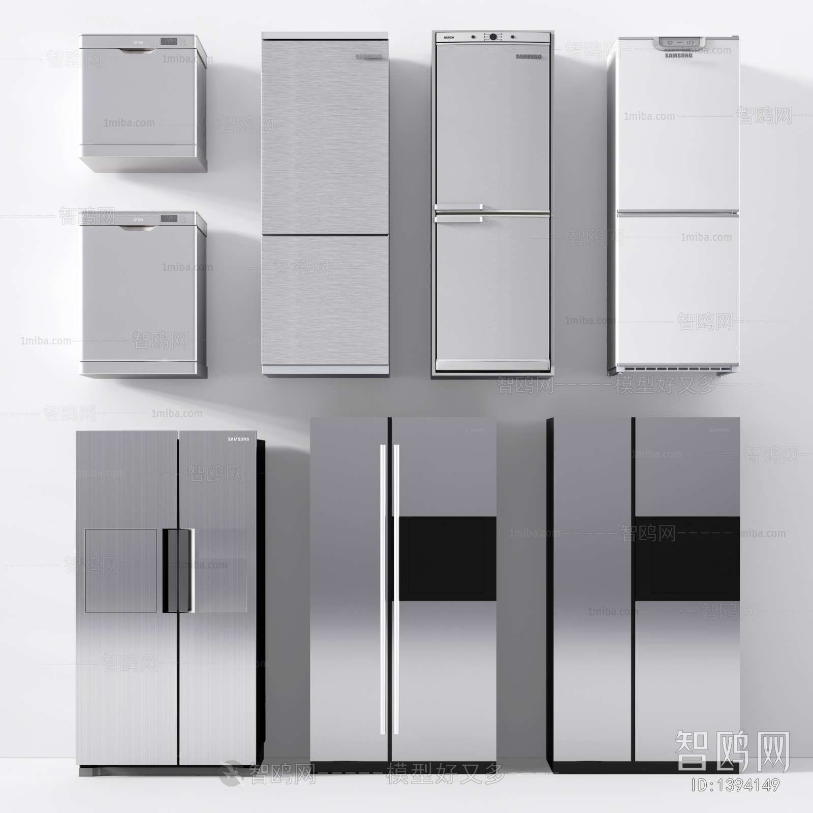 现代双门冰箱冰柜 组合