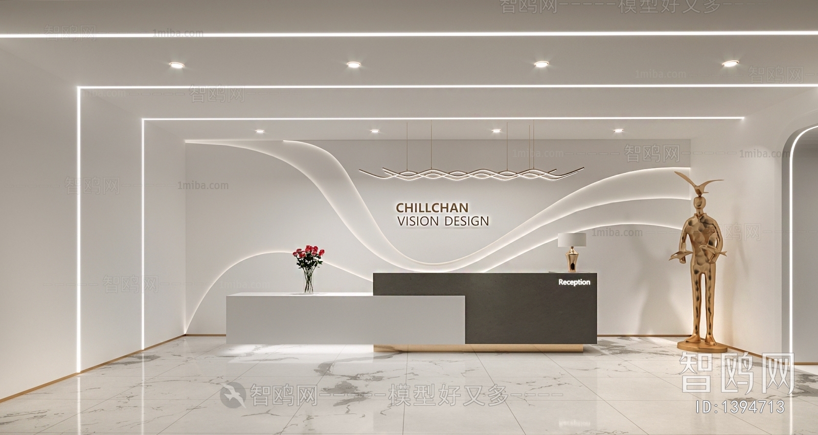 Modern Office Reception Desk