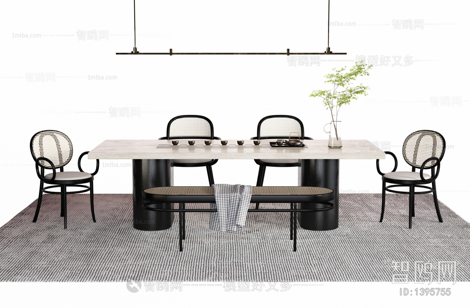 Wabi-sabi Style Dining Table And Chairs