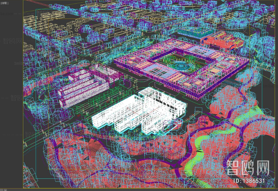 Modern Architectural Bird's-eye View Planning