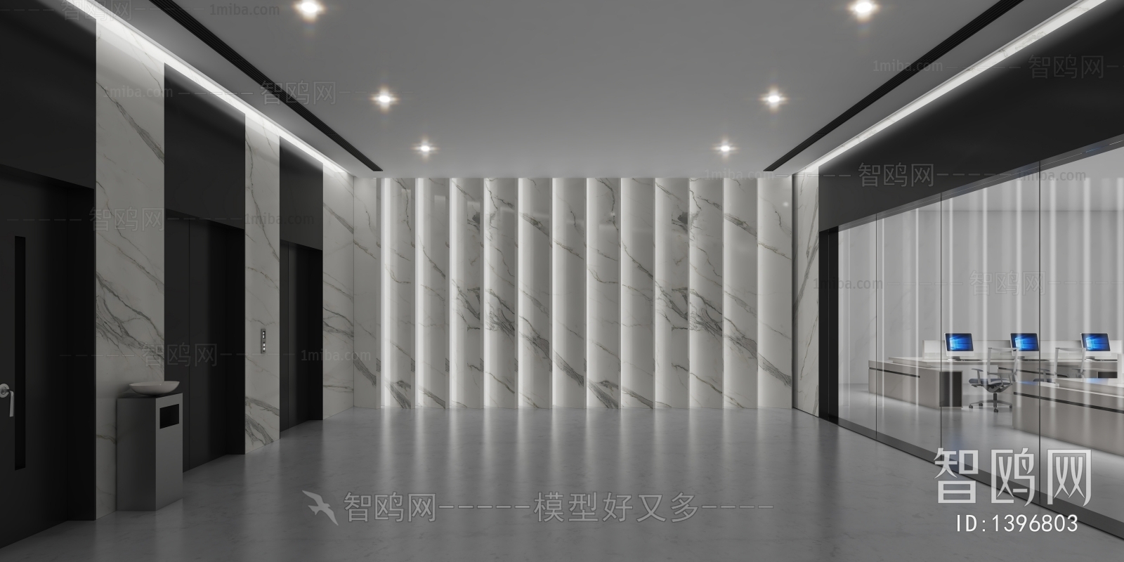 Modern Office Elevator Hall