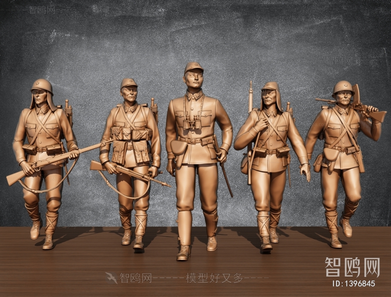 日式士兵雕塑摆件