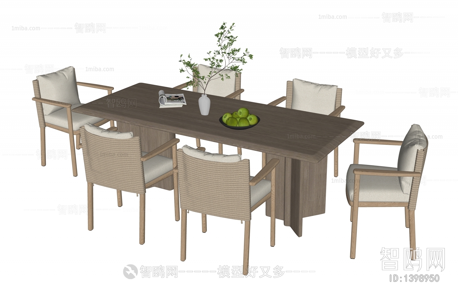 Wabi-sabi Style Dining Table And Chairs