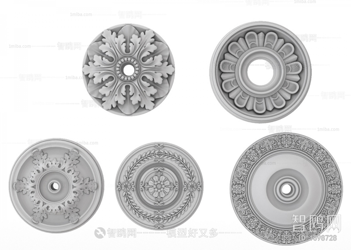 欧式雕花灯盘雕花构件