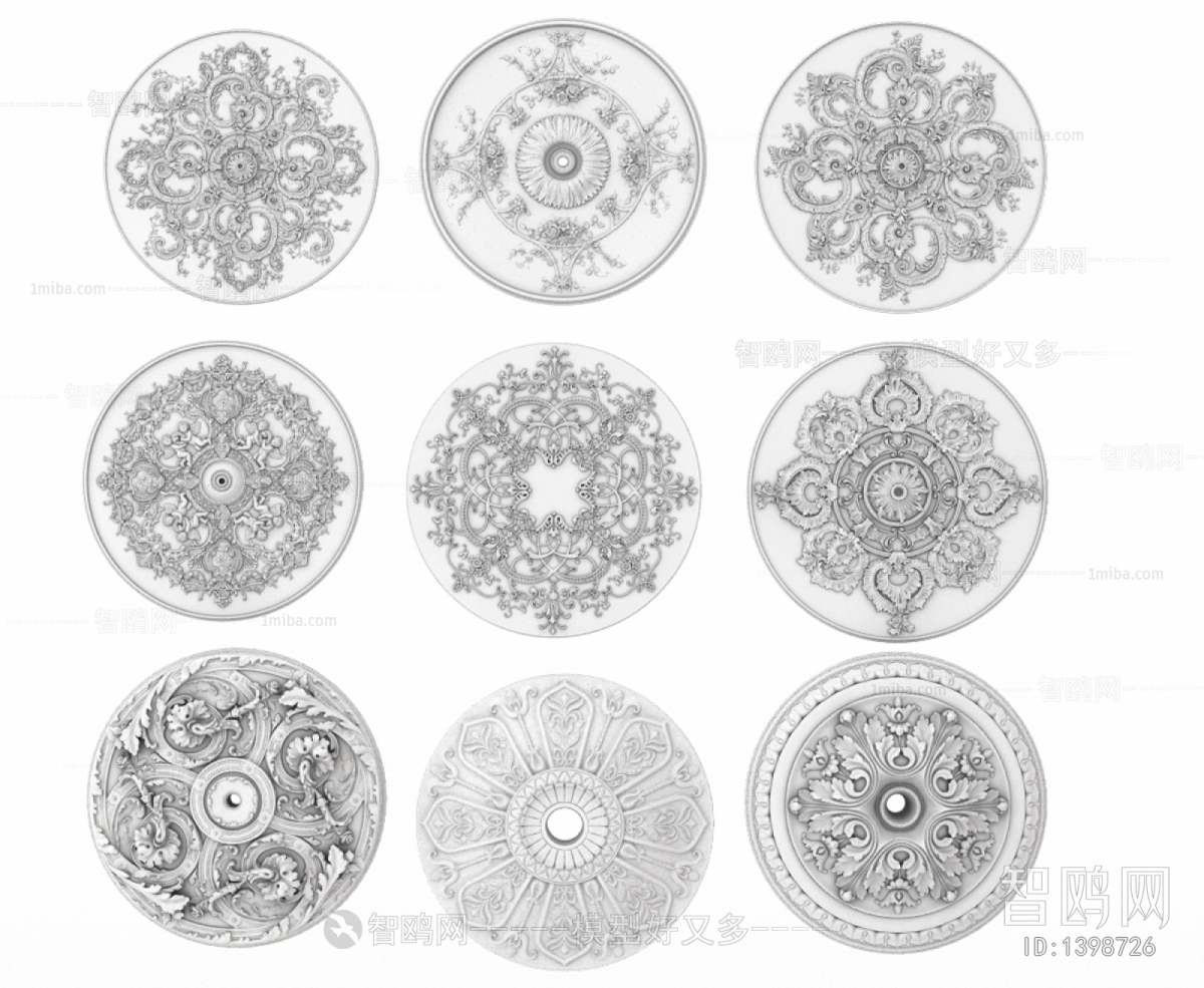 欧式雕花灯盘雕花构件