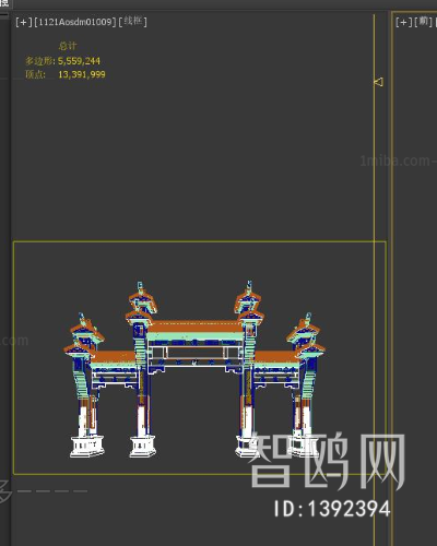 环境树木为后期-中式入口大门