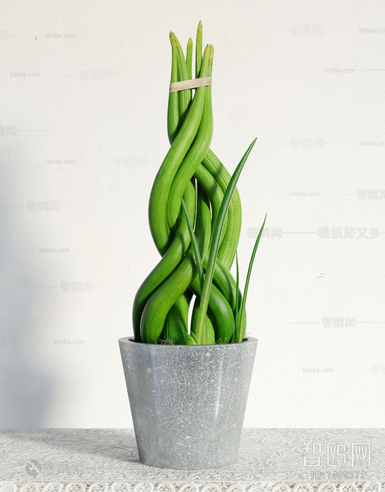 Modern Potted Green Plant