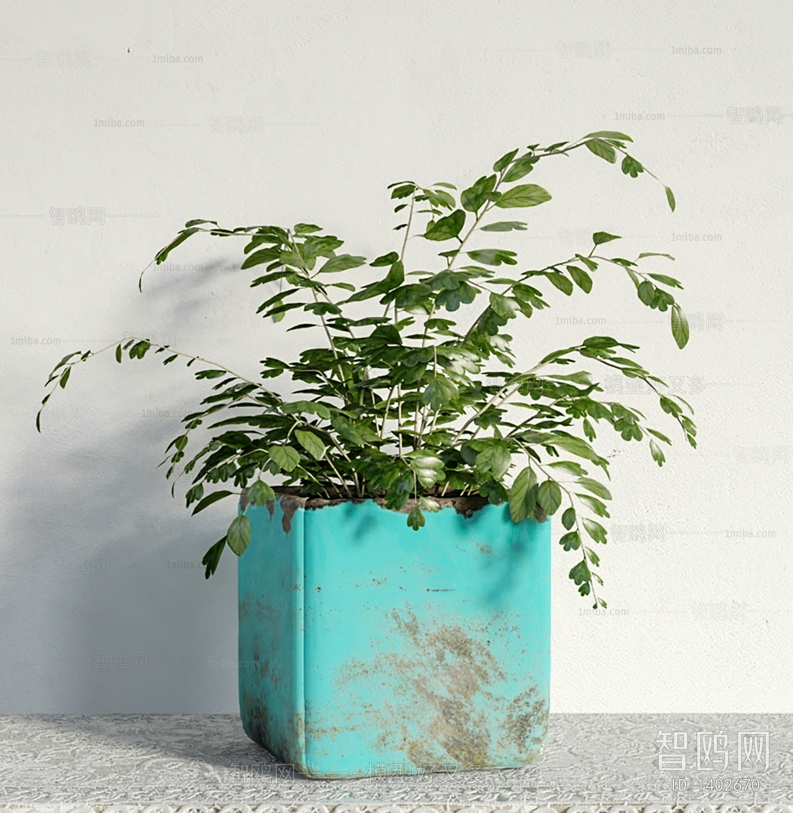 Modern Potted Green Plant