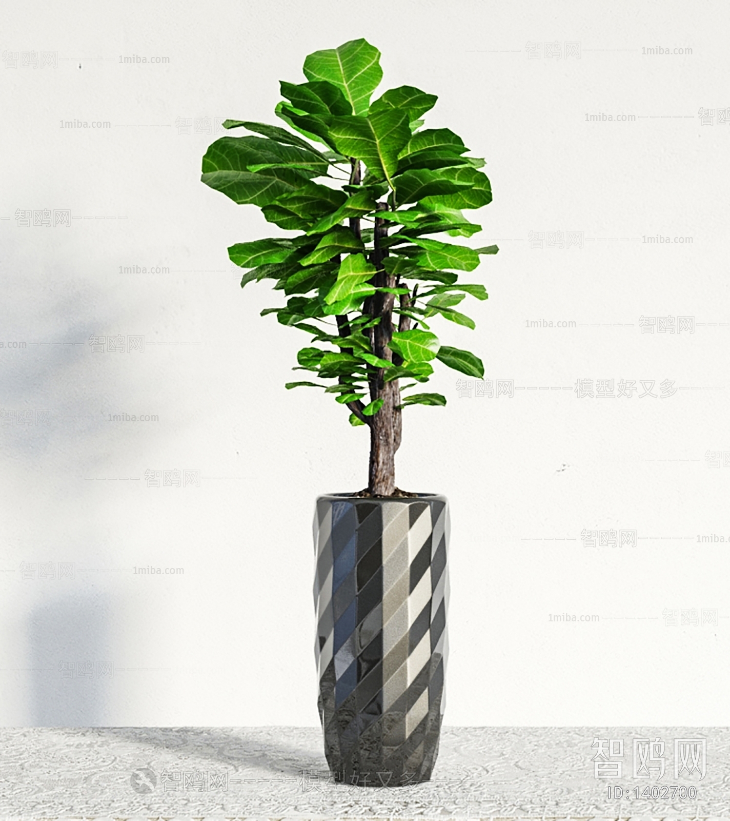 Modern Potted Green Plant