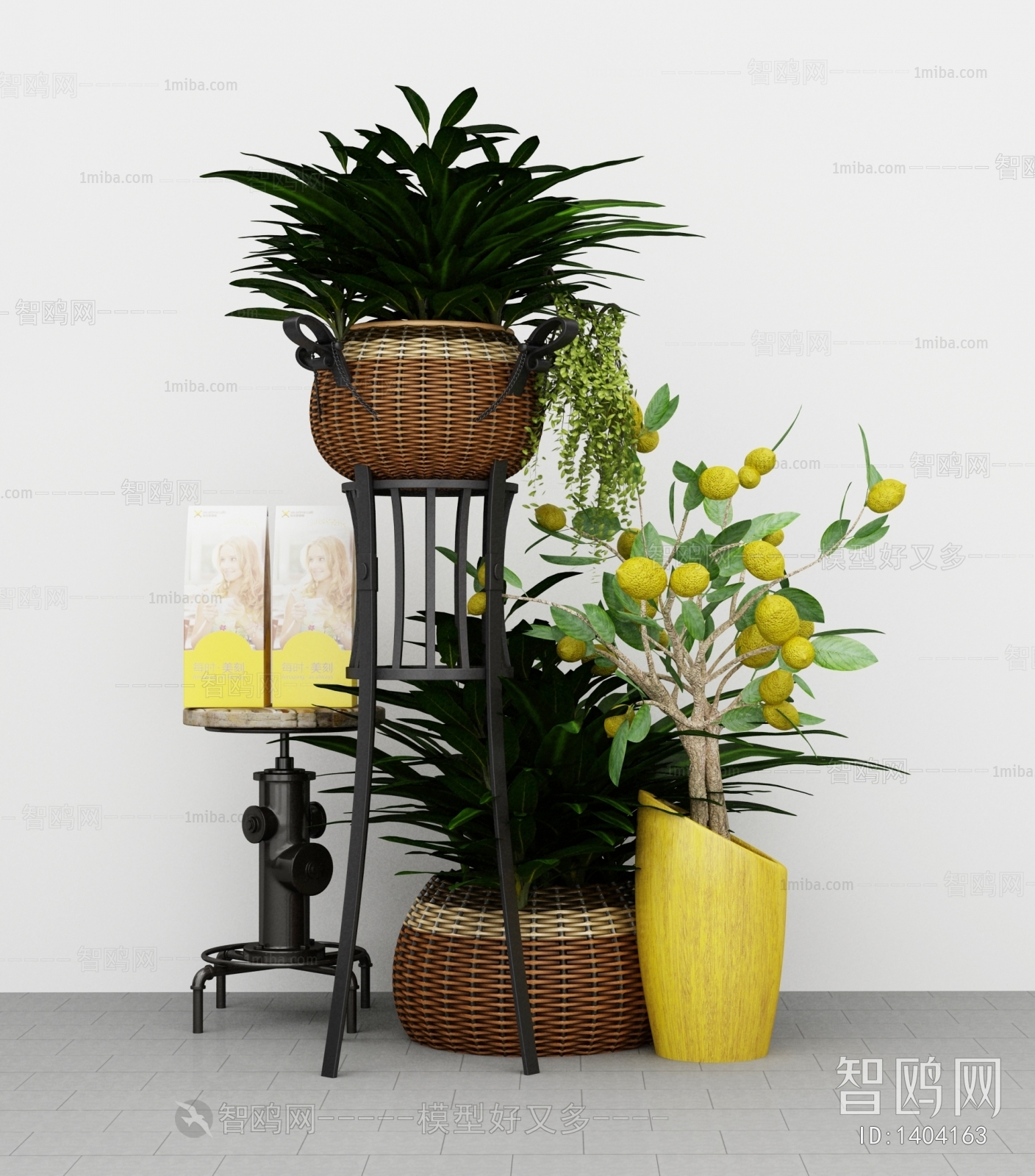 Modern Potted Green Plant