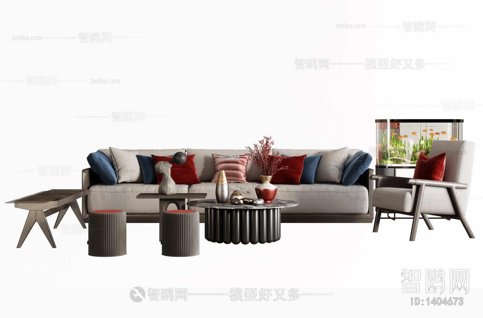 New Chinese Style Sofa Combination