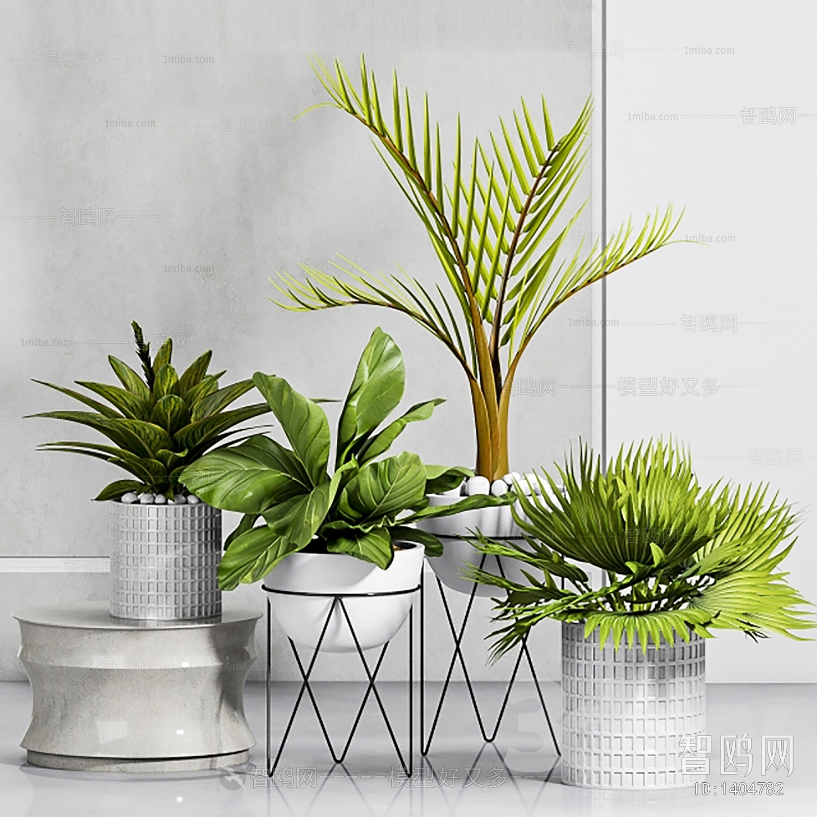 Modern Potted Green Plant