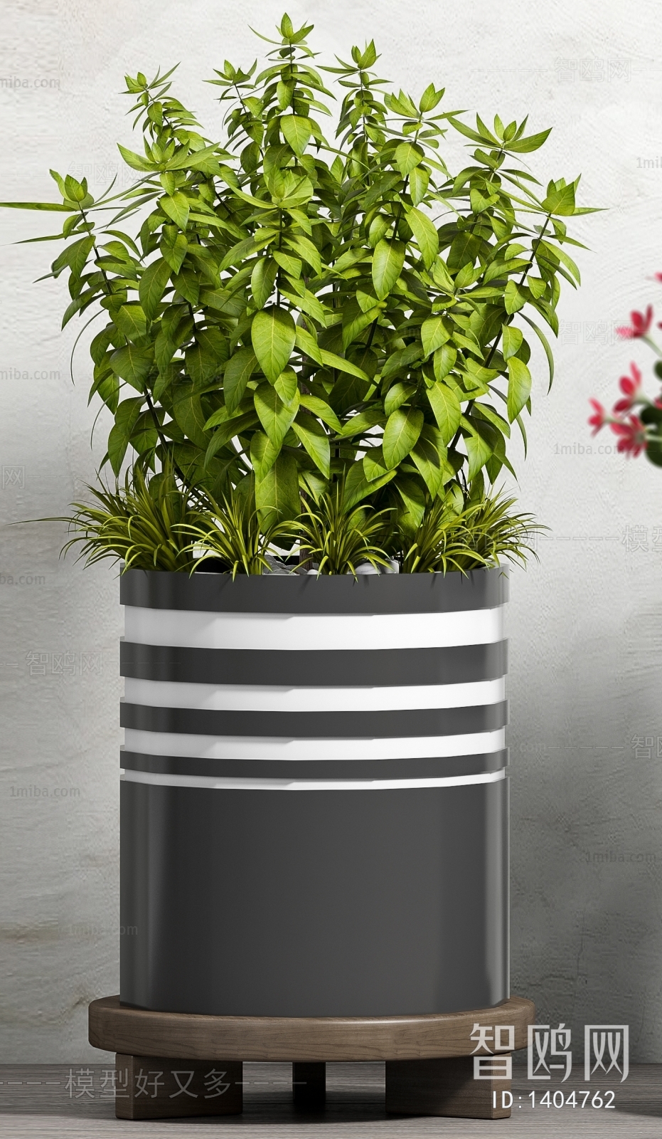 Modern Potted Green Plant