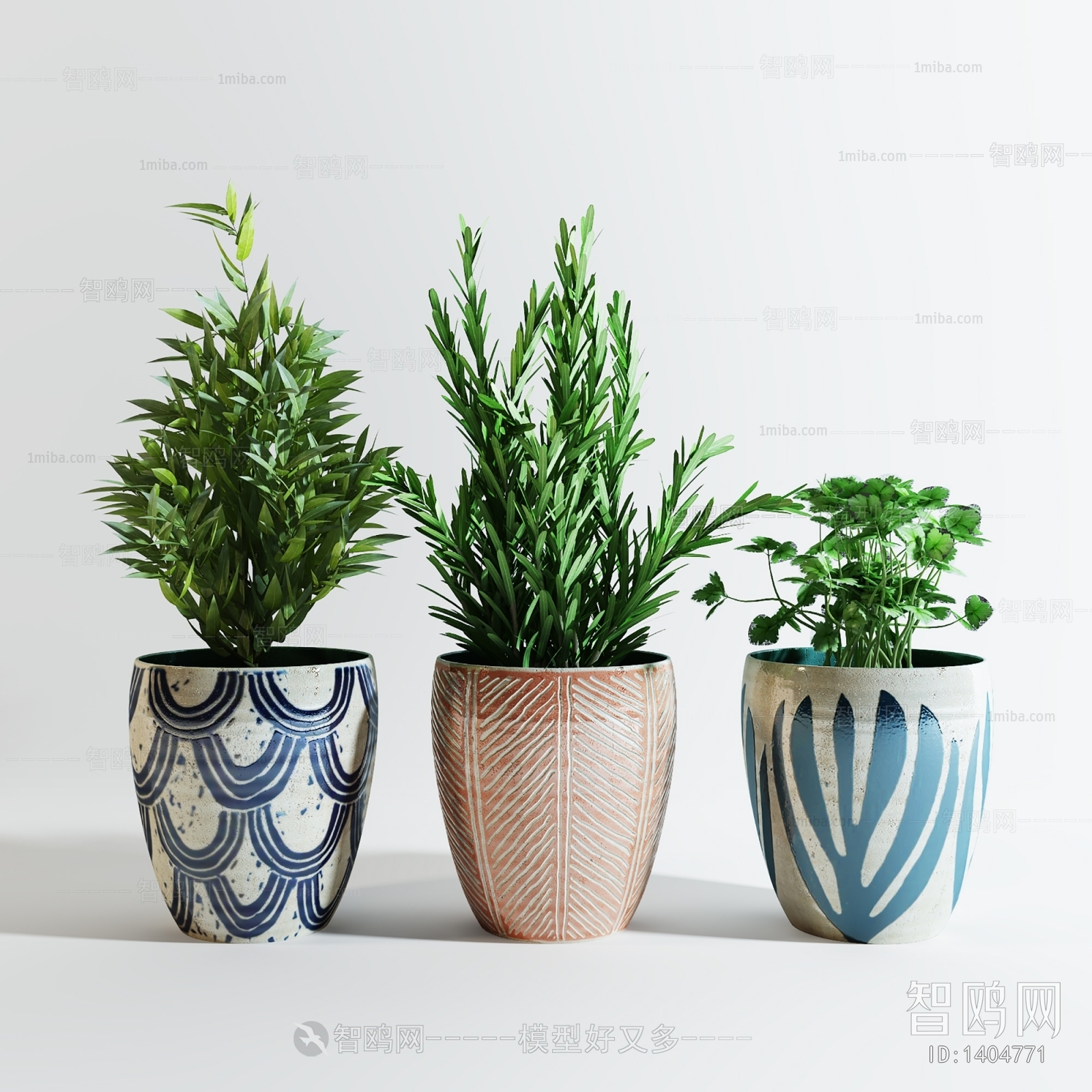 Modern Potted Green Plant