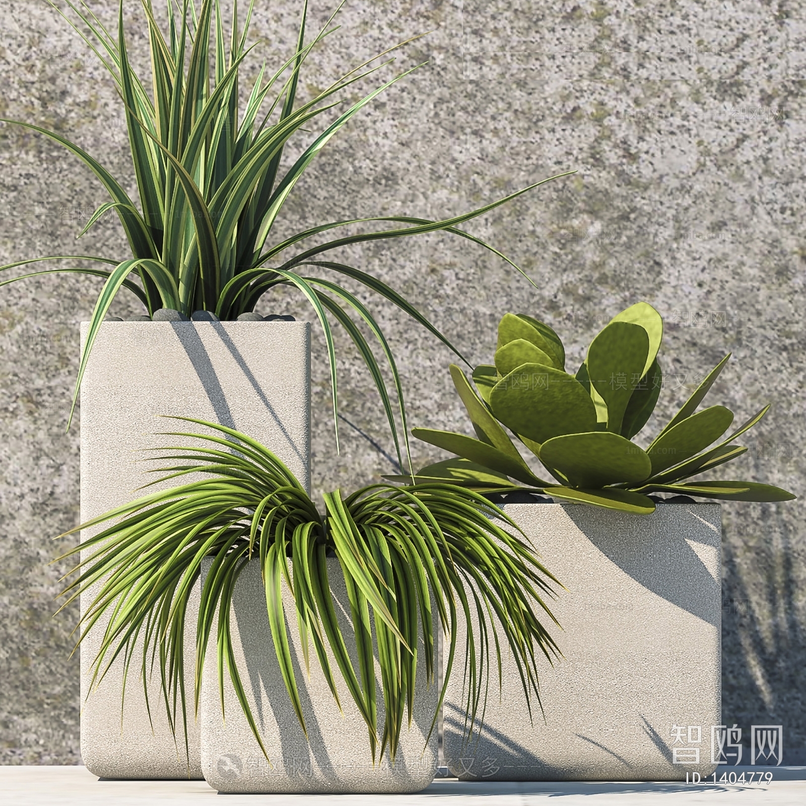 Modern Potted Green Plant