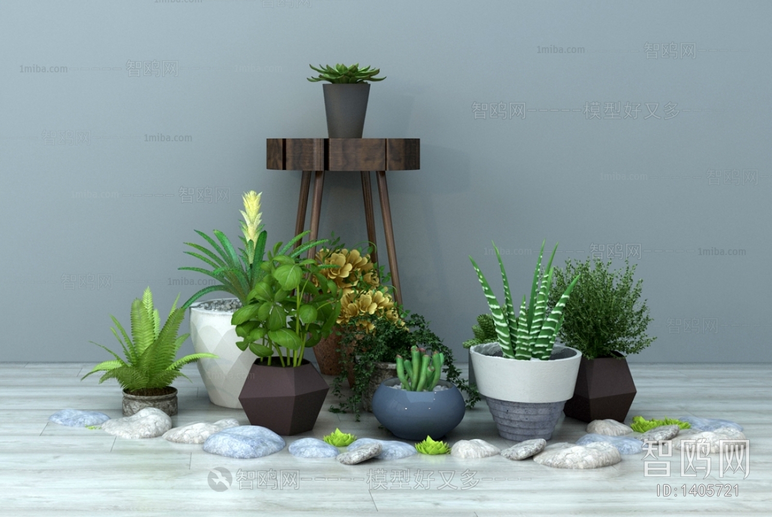 Modern Potted Green Plant